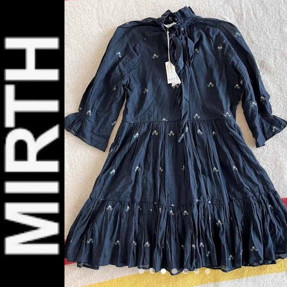 Last Chance NWT MIRTH Handmade Editions NAPA Mini Dress in Black Jamdani m - Picture 1 of 16